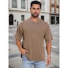 INSPIRE CHIC Men's Retro Distressed Crew Neck Short Sleeve Solid T-Shirts - 4 of 4