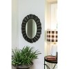 23.5" x 31" Oval Mirror with Scalloped Metal Frame Distressed Black - Storied Home - 3 of 4
