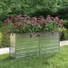 vidaXL Galvanized Steel Raised Garden Bed Planter Box - 63"x15.7"x30.3" - Weather-Resistant Silver Outdoor Planting Pot - 2 of 4
