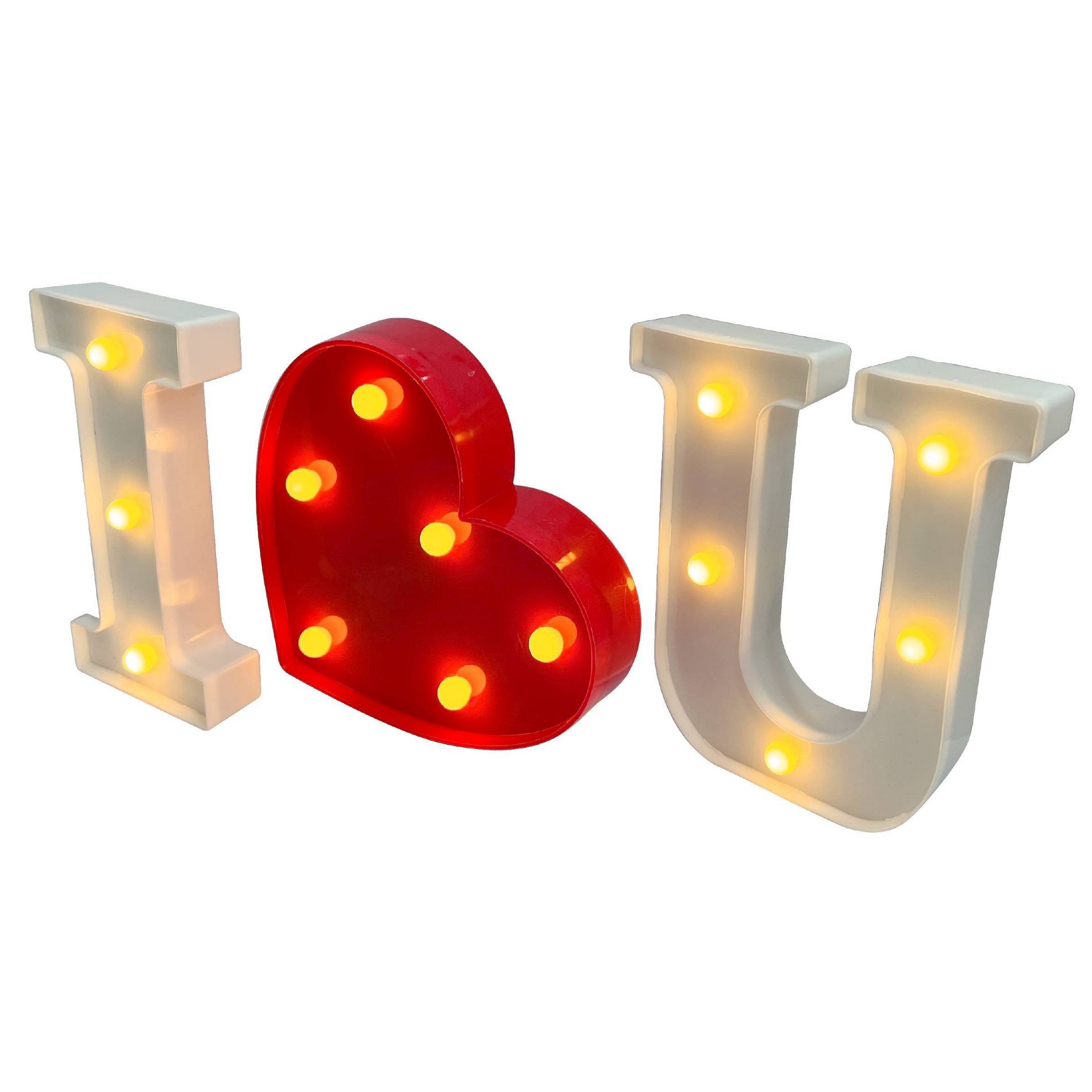 Novelty LED Light Up Letter 'I love you' - Red