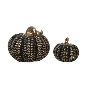 Transpac Resin 7 in. Multicolor Halloween Pumpkins Set of 2 - 1 of 4