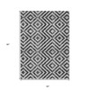 Black Gray And Silver Geometric Washable Indoor Outdoor Area Rug - 3 of 4