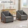 Chenille Upholstered Armchair,Modern Accent Leisure Chair with Wooden Side Frame & Cushioned Seat for Living Room Bedroom-Baofuwish - 3 of 4