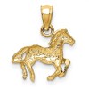 Black Bow Jewelry 14k Yellow Gold Small Satin Galloping Horse Pendant - 3 of 4