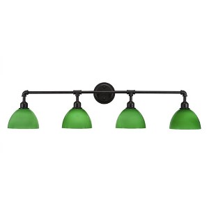 Toltec Lighting Vintage 4 - Light Vanity in  Dark Granite with 7" Green Shade - 1 of 1