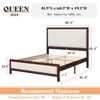 AMERLIFE Upholstered Solid Wood Bed Frame with Linen Headboard & Footboard Nailhead Trim - 2 of 4