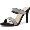 Allegra K Women's Open Toe Stiletto Heel Rhinestone Mules Sandals - 2 of 4