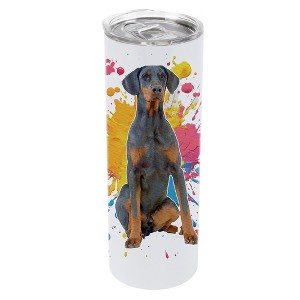 100 North 20 Ounce Stainless Steel On the Go Travel Tumbler With Push Top Lid, Doberman Pinscher Dog - 1 of 4