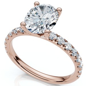Pompeii3 1 1/2Ct Oval Diamond Engagement Ring 14k White Yellow or Rose Gold Lab Created - 1 of 4