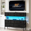 WOWLIVE 9 Dresser TV Stand with Charging Station and LED Lights, Entertainment Center for Living Room Bedroom - 3 of 4