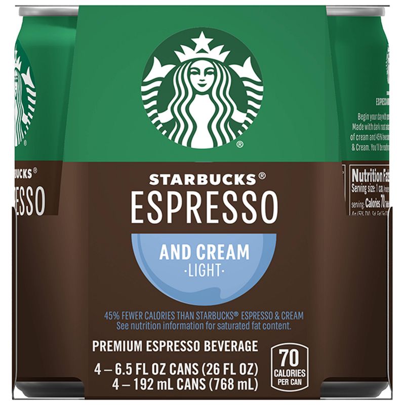 Starbucks Doubleshot Espresso Light Premium Coffee Drink - 4pk/6.5 fl oz Cans, 1 of 6
