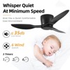 Duclsaty 40" Black Ceiling Fan No Light, Flush Mount, 3 Blades, 6-Speed DC Motor, Remote with Timer, Noiseless Reversible, for Bedroom/Living Room - 2 of 4