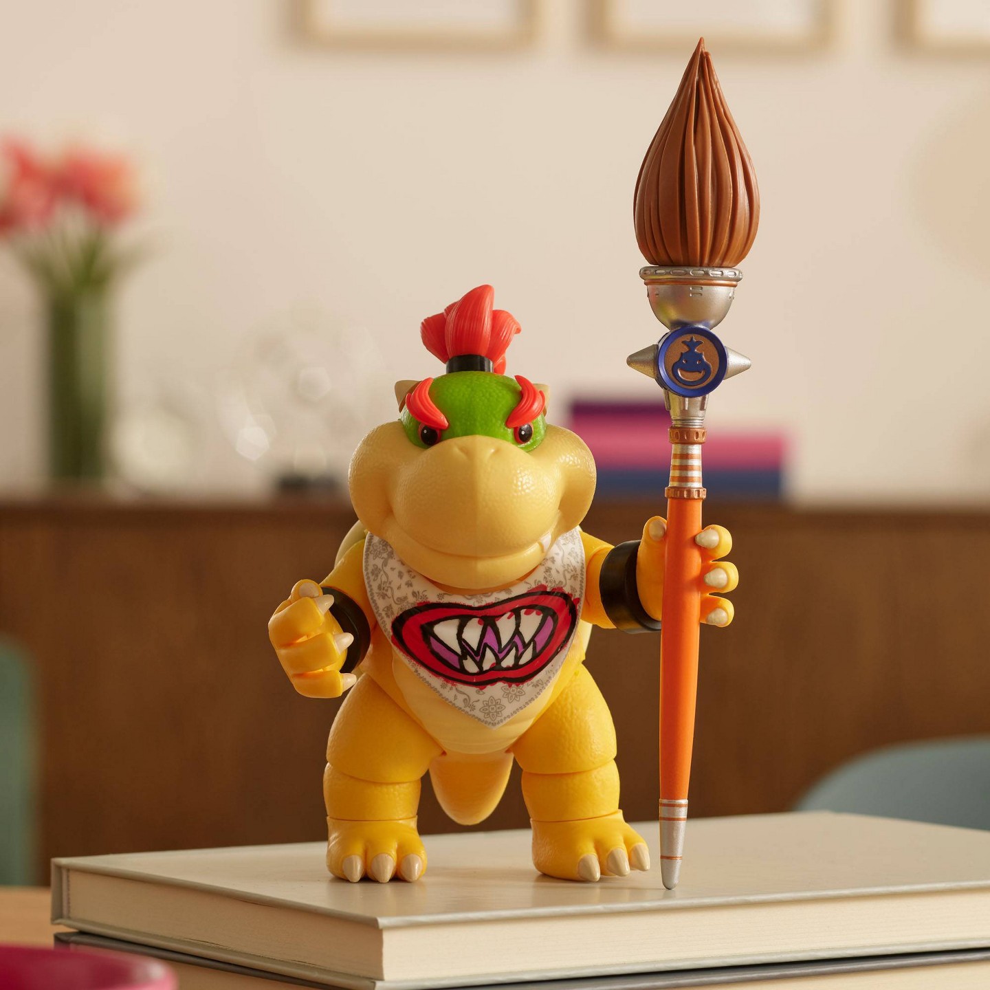 Детские фигурки Nintendo The Super Mario Galaxy Movie - 5” Figure Series – Bowser Jr. Figure with Paint Brush Accessory — фото 3