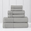 Modern Threads Waffle-Rib 6-Piece Cotton Towel Set, Oyster - 2 of 4