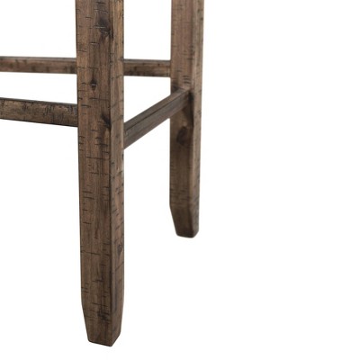 Flynn 30" Dark Walnut Rustic Wood Bar Stool Set