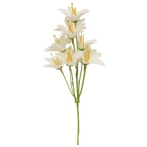 Slickblue 11" White Tahitian Gardeni Pick, Flexible Green-Wrapped Stem with White Blooms for Floral Arrangements - 1 of 3