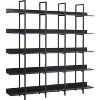 5 Tier Bookcase, Vintage Industrial Bookshelf with Metal Frame & MDF Board, Open Display Storage Rack for Living Room, Bedroom, Office, Black - 4 of 4