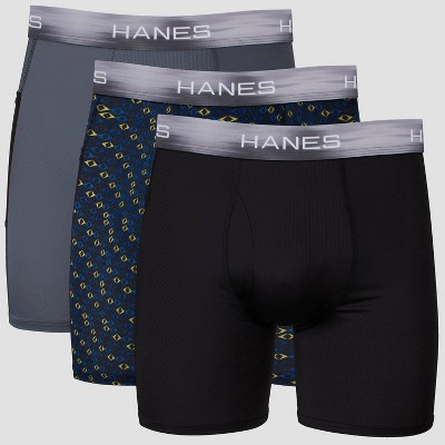 Hanes Premium Men's Briefs with Total Support Pouch 3pk - Gray/Blue/Black S