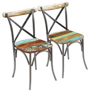 vidaXL Dining Chairs 2 pcs Solid Reclaimed Wood - 1 of 4