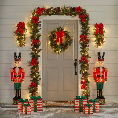 BrylaneHome 52" Pre-Lit Tinsel Nutcracker