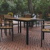 Flash Furniture Finch Commercial Grade Outdoor Dining Table 55" x 31" with Faux Teak Poly Slats and Metal Frame - 2 of 4