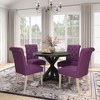 NicBex Round Dining Room Table Set for 4 Morden Kitchen Table Set with 4 Tufted Chairs and Pedestal Base for Kitchen - 3 of 4