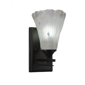 Toltec Lighting Uptowne 1 - Light Sconce in  Dark Granite with 5.5" Fluted Frosted Crystal Shade - 1 of 1
