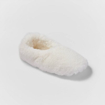 white fluffy slippers target