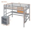 NicBex Twin/Full Size Loft Bed with Desk & Chalkboard,Rustic Full Loft Bed with 2-Drawer Cabinet,Wooden Loft Bed for Kids,Teens - 4 of 4