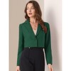 Allegra K Women's Long Sleeve Open Front Notched Lapel Business Cropped Blazers - 2 of 4
