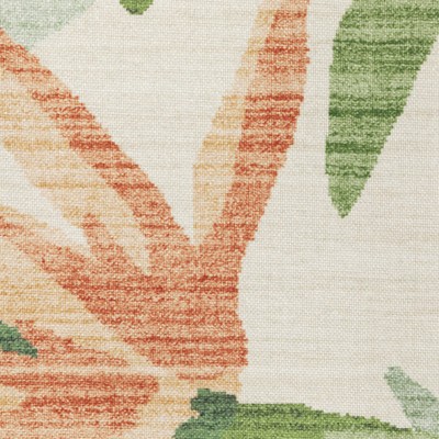 Beige and Green Tropical Botanical Polyester Area Rug 5' x 7'