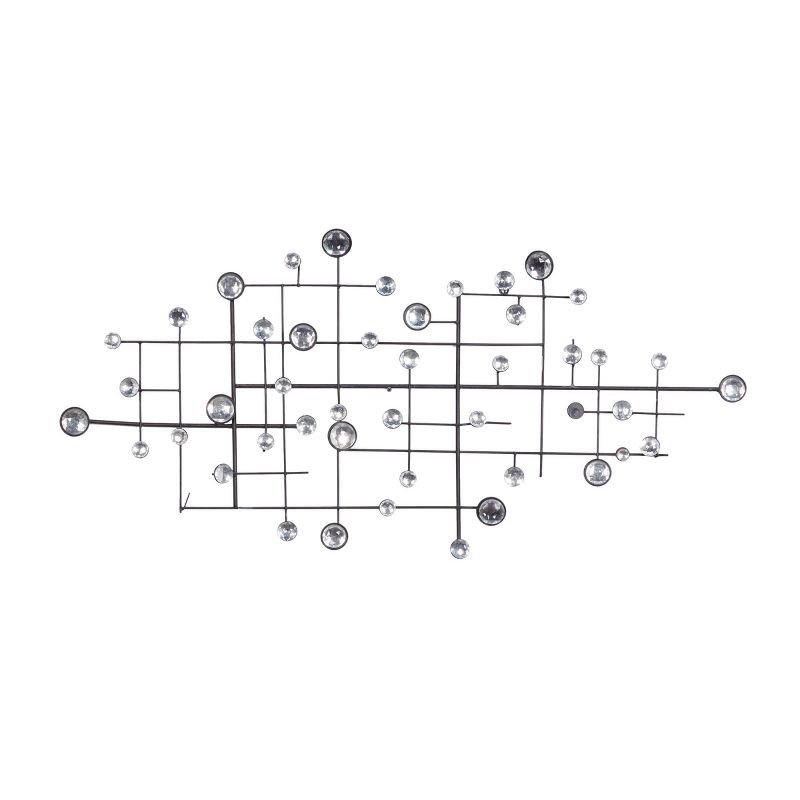 Glam Metal Abstract Wall Decor with Crystal Embellishments Silver - Olivia &#38; May, 1 of 20