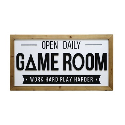 VIP Wood 37.01 in. Multicolor Game Room Open Wall Decor