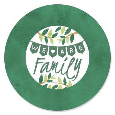 Big Dot of Happiness Family Tree Reunion - Family Gathering Party Circle Sticker Labels - 24 Count