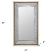 HomeRoots 84" Gray Brown Metal and Wood Framed Leaning Accent Mirror - 3 of 4