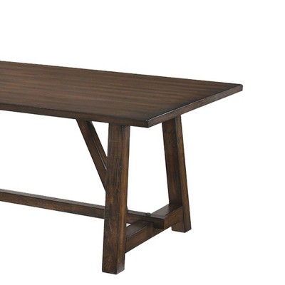 Kaelyn Dark Oak Rectangular Dining Table with Trestle Base