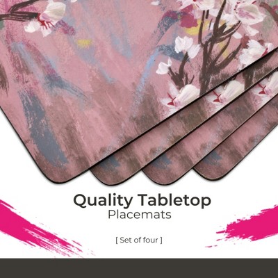 Spring Bloom Pink Cork-Backed Placemats Set of 4