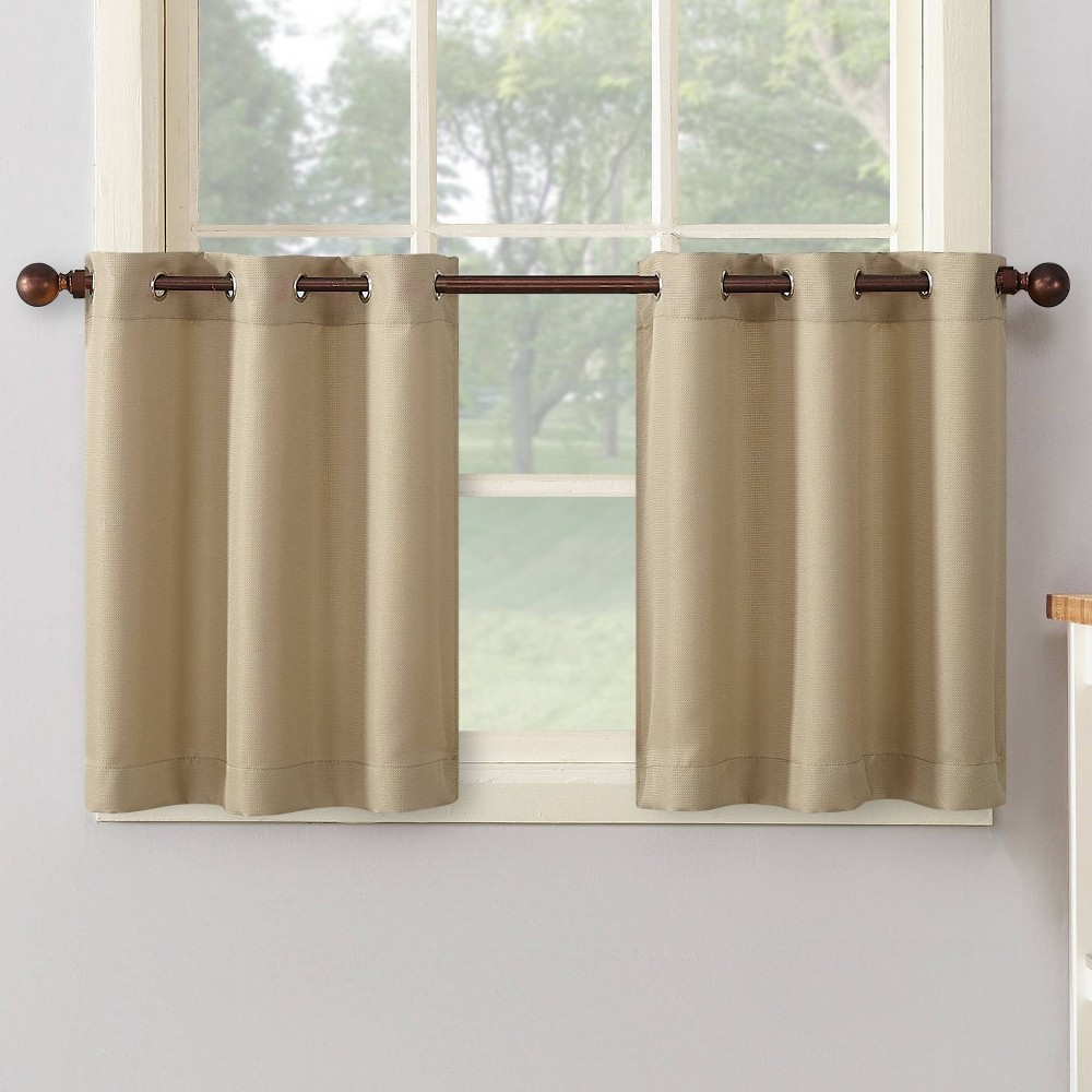 Photos - Curtains & Drapes 2pc 56"x24" No. 918 Semi-Sheer Montego Casual Textured Grommet Kitchen Cur