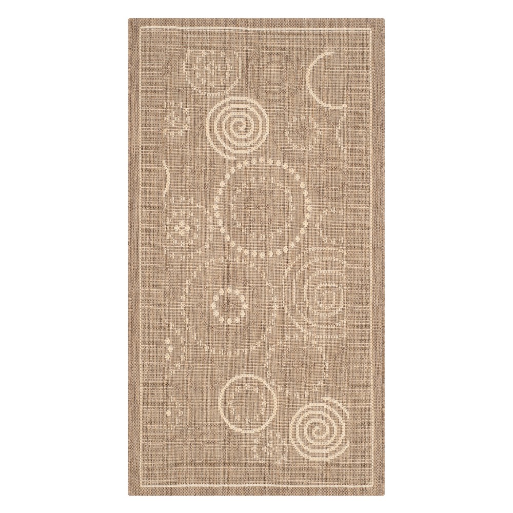 2'7in x 5' Rectangle Bastia Outdoor Patio Rug Brown/Natural - Safavieh