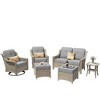 XIZZI 6 Pieces Furniture Set with Swivel Rocking Chairs, Furniture Sofa Set with Ottomans and Loveseat, Rattan Conversation Couch Set - 2 of 4
