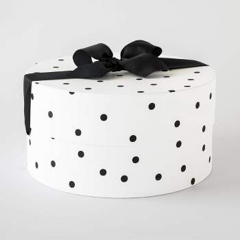 Black Polka Dots Large Round Gift Box White - Sugar Paper™ + Target
