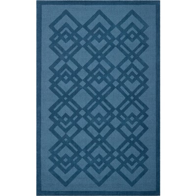 Ivory Diamond Hand-Knotted Wool Rug - Easy Care, Rectangular 5&#039;x8&#039;