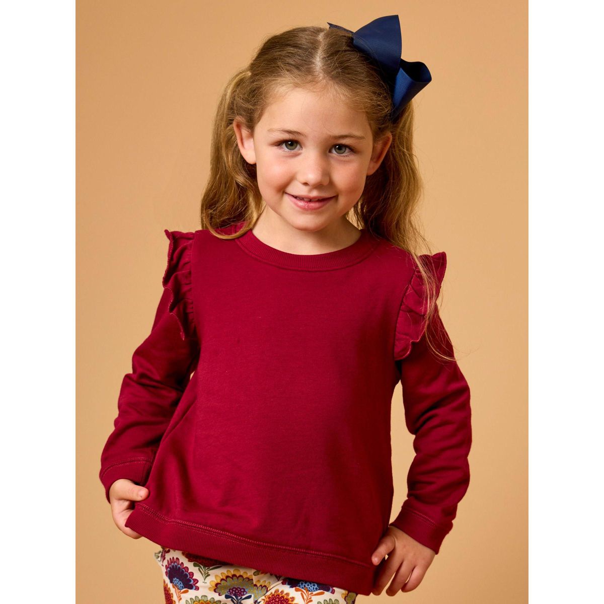 RuffleButts Toddler Girls Flutter Sweatshirt - thumbnail 3