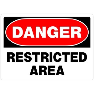 Hillman English White Danger Restricted Area Sign 10 in. H X 14 in. W - Case of 6 - 1 of 1