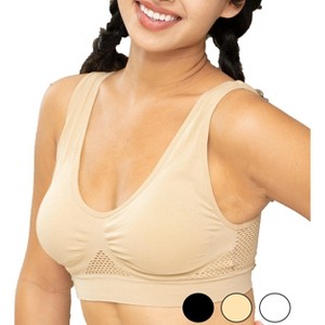 5 Star Super Deals Seamless Support Wireless Comfort Bra - Breathable Mesh Design, Anti-Chafing, Removable Pads, Sports Freedom Bra - 1 of 4