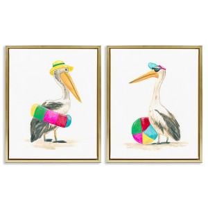 Stupell Industries Pelicans & Beach Floats, 17" x 21" - 1 of 4