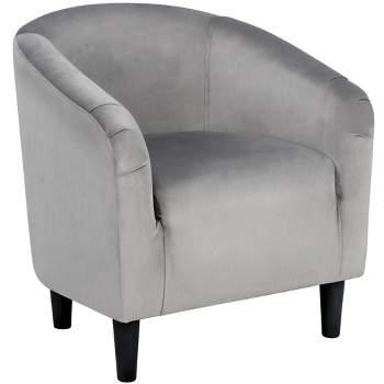 Yaheetech Velvet Club Accent Arm Chair Upholstered Barrel Chair