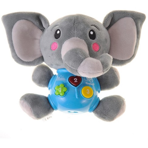 JuzToys Plush Elephant Infant Toys, Cute Stuffed Aminal Light Up Baby Toys Newborn Baby Musical Toys for Infant Babies - image 1 of 4