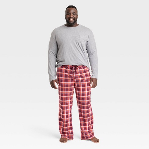 Men's Big & Tall Plaid Microfleece Pajama Set 2pc - Goodfellow & Co™ Gray  5xl : Target