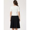 Allegra K Women's Square Neck Short Sleeve Knit Pullover Fitted Ribbed Top - 3 of 4